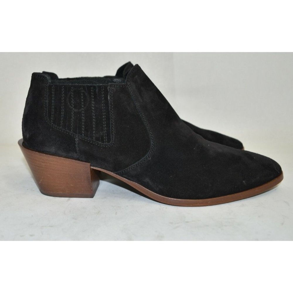 new $800 TOD'S TEX ANKLE BOOT POINTY STACK ITALIAN SUEDE BLACK CLASSY 40 (S8)
